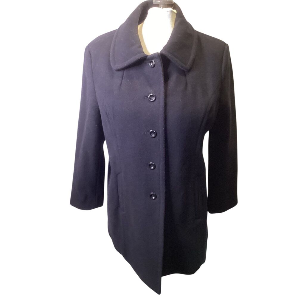 Lavendar Hill Navy Blue Wool Coat, XL
